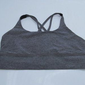 Lululemon Grey Top Sports Bra Cross Back XS 4
